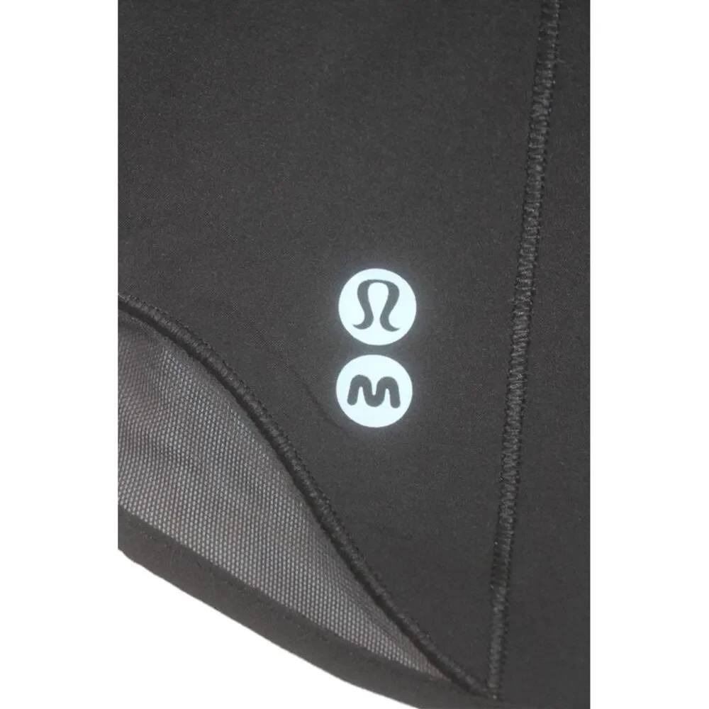 Lululemon Womens Spandex Textured Lined Mini Graphic Print Shorts Black Size 0